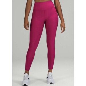 Lululemon Base Pace High-Rise Fleece Tight Leggings Sz 4 28" Wild Berry Hot Pink